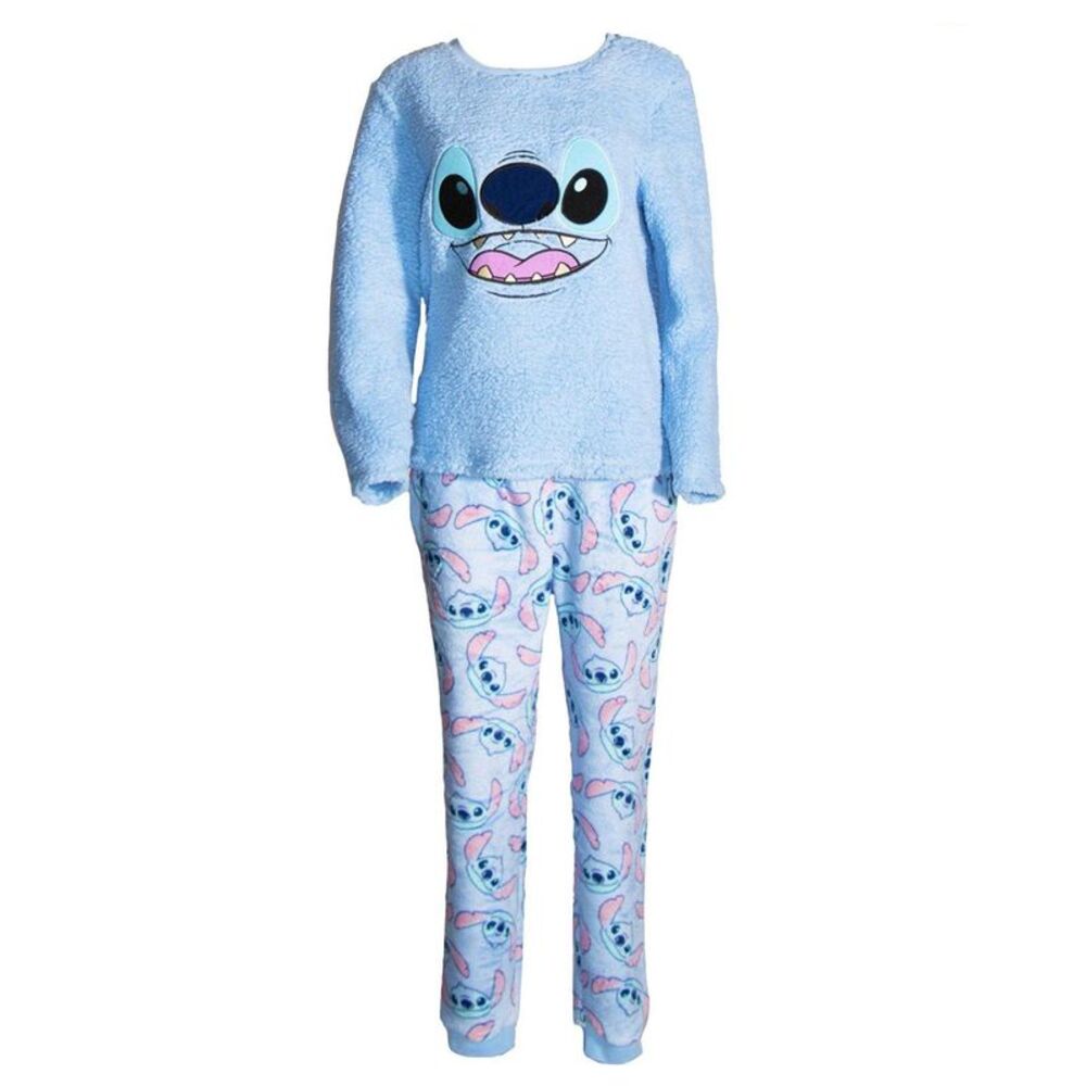 Lilo & Stitch Womens/Ladies Fleece Long Pyjama Set / Blue